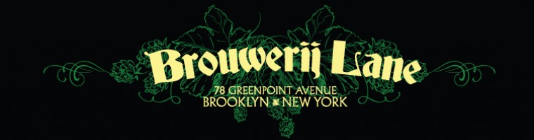Brouwerij Lane logo with address at 78 Greenpoint Avenue, Brooklyn, New York